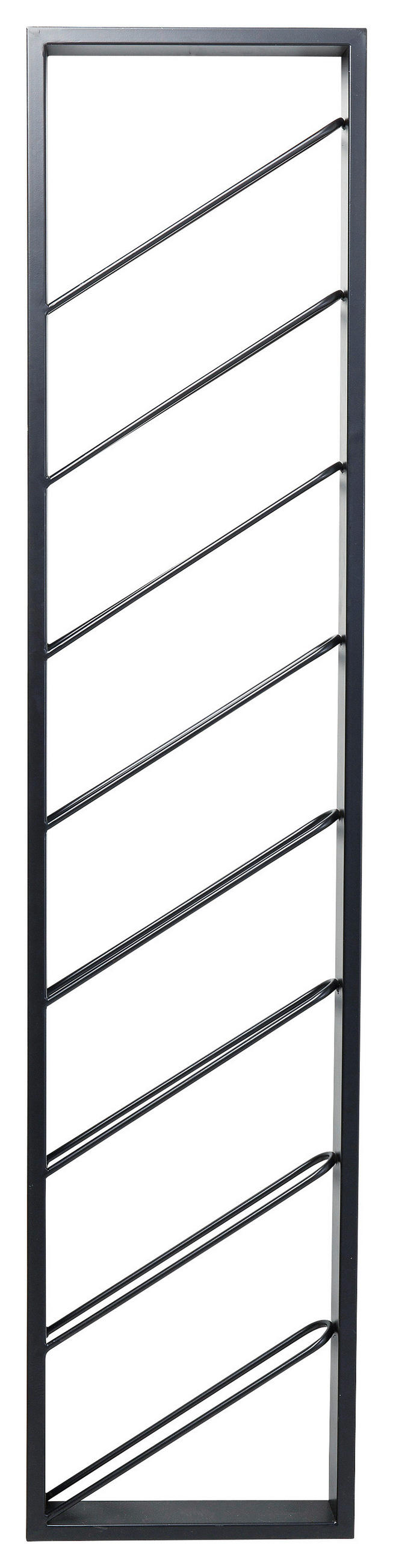 WEINREGAL Schwarz  - Schwarz, Design, Metall (36/160/6cm) - Kare-Design