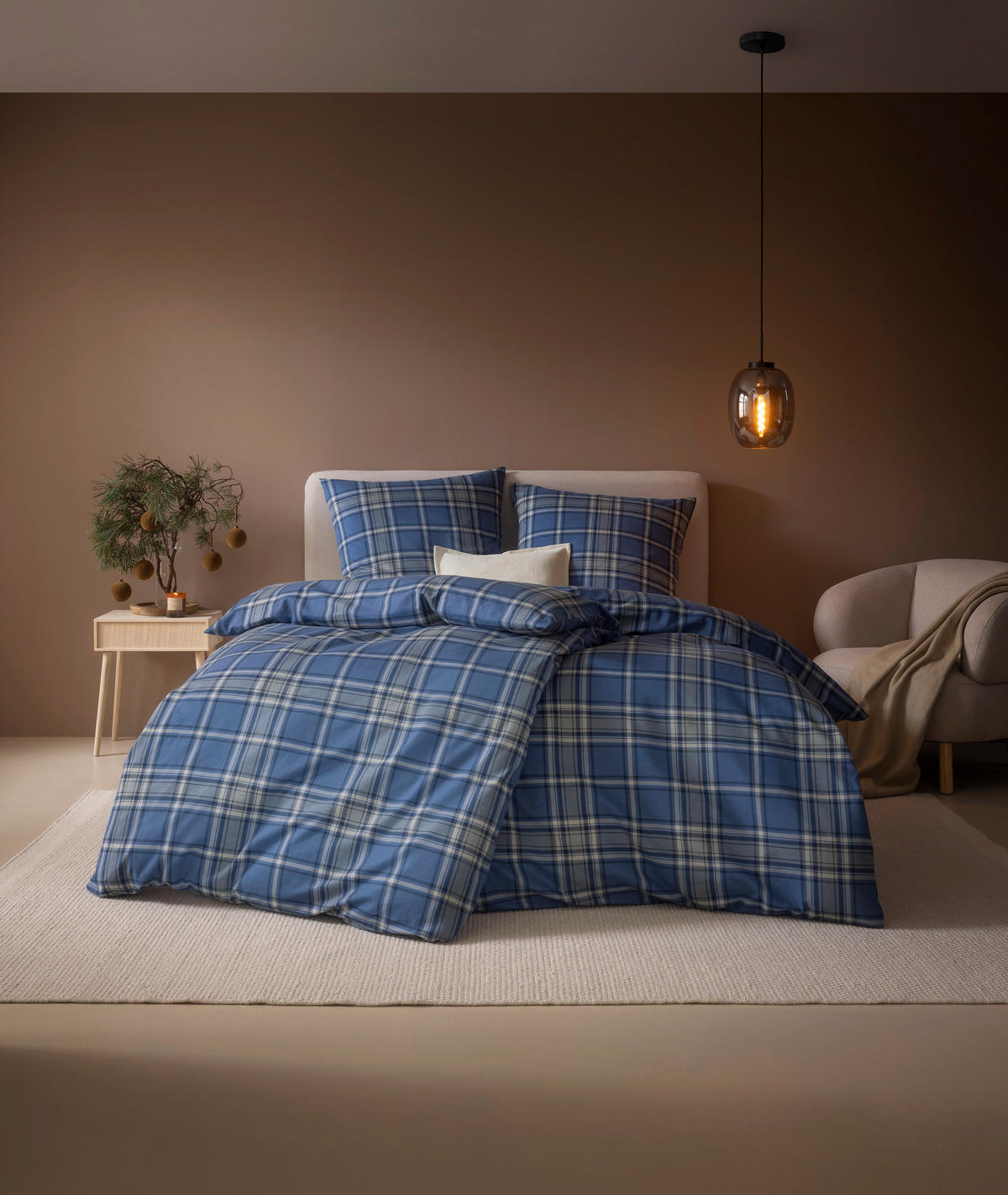 BETTWÄSCHE 2-teilig Impulse Flanell 135/200 cm  - Blau, Design, Textil (135/200cm) - Estella