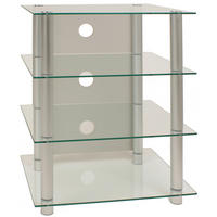 PHONOTISCH 54/70/45 cm  - Silberfarben, KONVENTIONELL, Glas/Metall (54/70/45cm) - MID.YOU