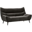 2-SITZER-SOFA Mikrofaser Dunkelgrau  - Dunkelgrau/Schwarz, Design, Textil/Metall (193/106/101cm) - Xora