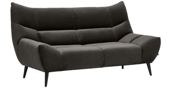 2-SITZER-SOFA Mikrofaser Dunkelgrau  - Dunkelgrau/Schwarz, Design, Textil/Metall (193/106/101cm) - Xora