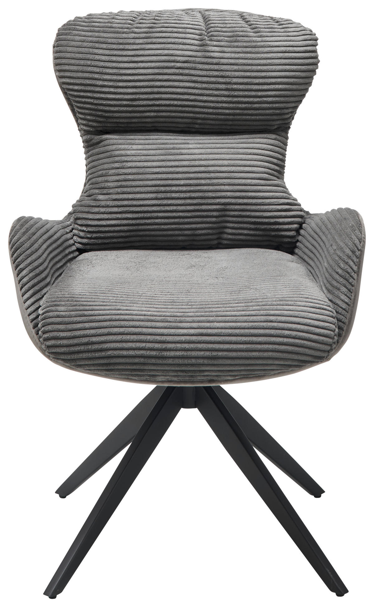 ARMLEHNSTUHL  in Eisen Cord  - Schwarz/Grau, LIFESTYLE, Textil/Metall (58/88/68cm) - MID.YOU