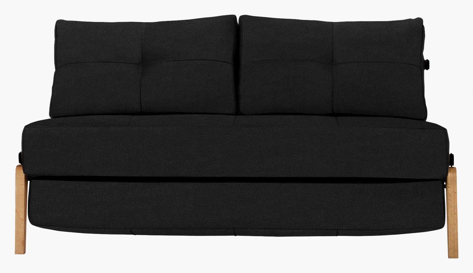 Schlafsofa in Holz, Metall, Textil Schwarz