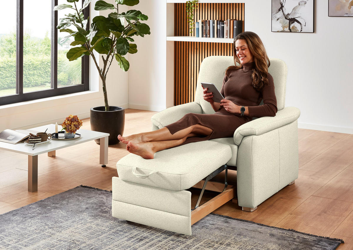 SESSEL Chenille Beige  - Beige/Alufarben, Konventionell, Textil/Metall (88/96/89cm) - Beldomo Comfort