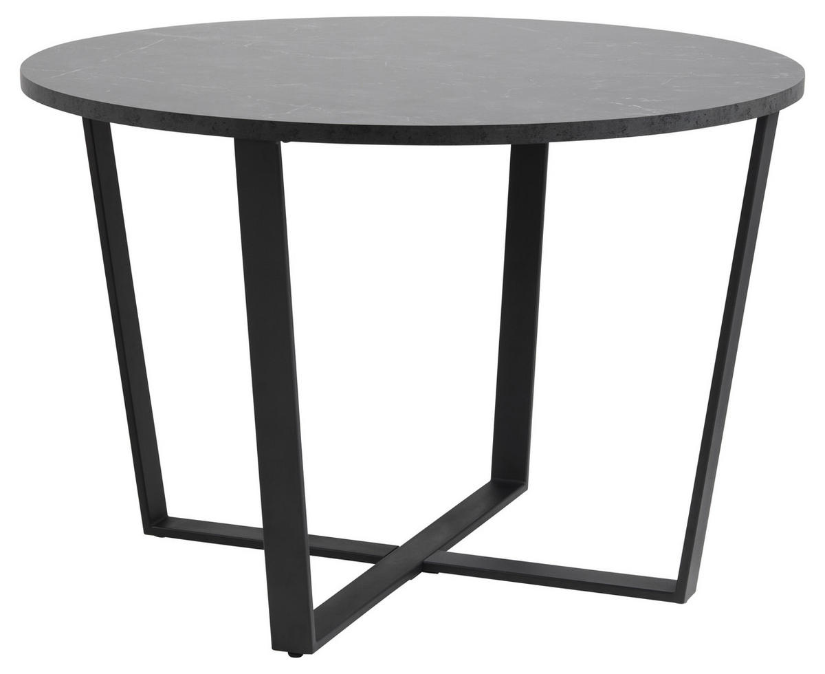 MATBORD i metall, trämaterial 110/110/75 cm   - svart, Design, metall/trämaterial (110/110/75cm) - Best Price