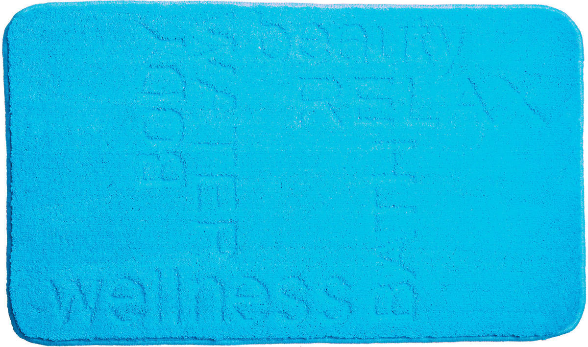 BADEMATTE Blau 50/80 cm  - Blau, Basics, Kunststoff/Textil (50/80cm) - Grund