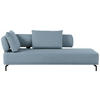 RÉCAMIERE in Flachgewebe Hellgrau, Hellblau  - Hellgrau/Schwarz, Design, Textil/Metall (225/80/98cm) - Dieter Knoll
