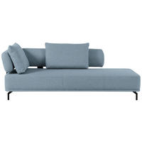 RÉCAMIERE in Flachgewebe Hellgrau, Hellblau  - Hellgrau/Schwarz, Design, Textil/Metall (225/80/98cm) - Dieter Knoll