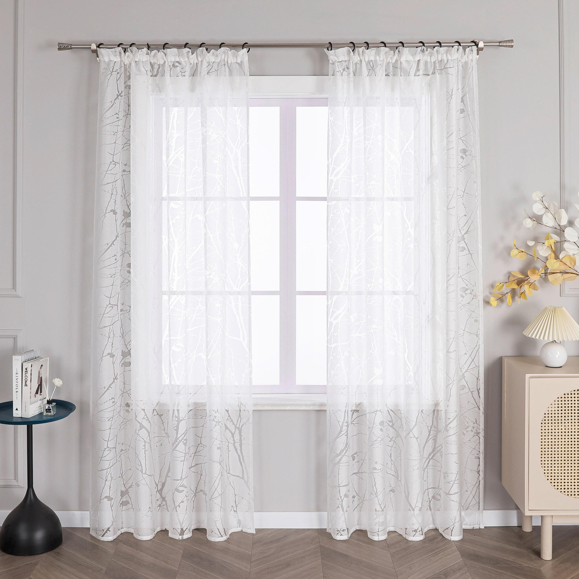 FERTIGVORHANG  transparent  140/260 cm   - Weiß Hochglanz, Basics, Textil (140/260cm)