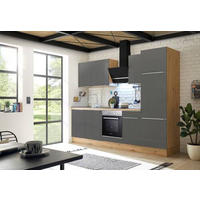 KÜCHENBLOCK 280/211/60 cm   in Anthrazit, Grau, Eiche Artisan  - Anthrazit/Alufarben, Lifestyle, Holzwerkstoff/Kunststoff (280/211/60cm) - Respekta
