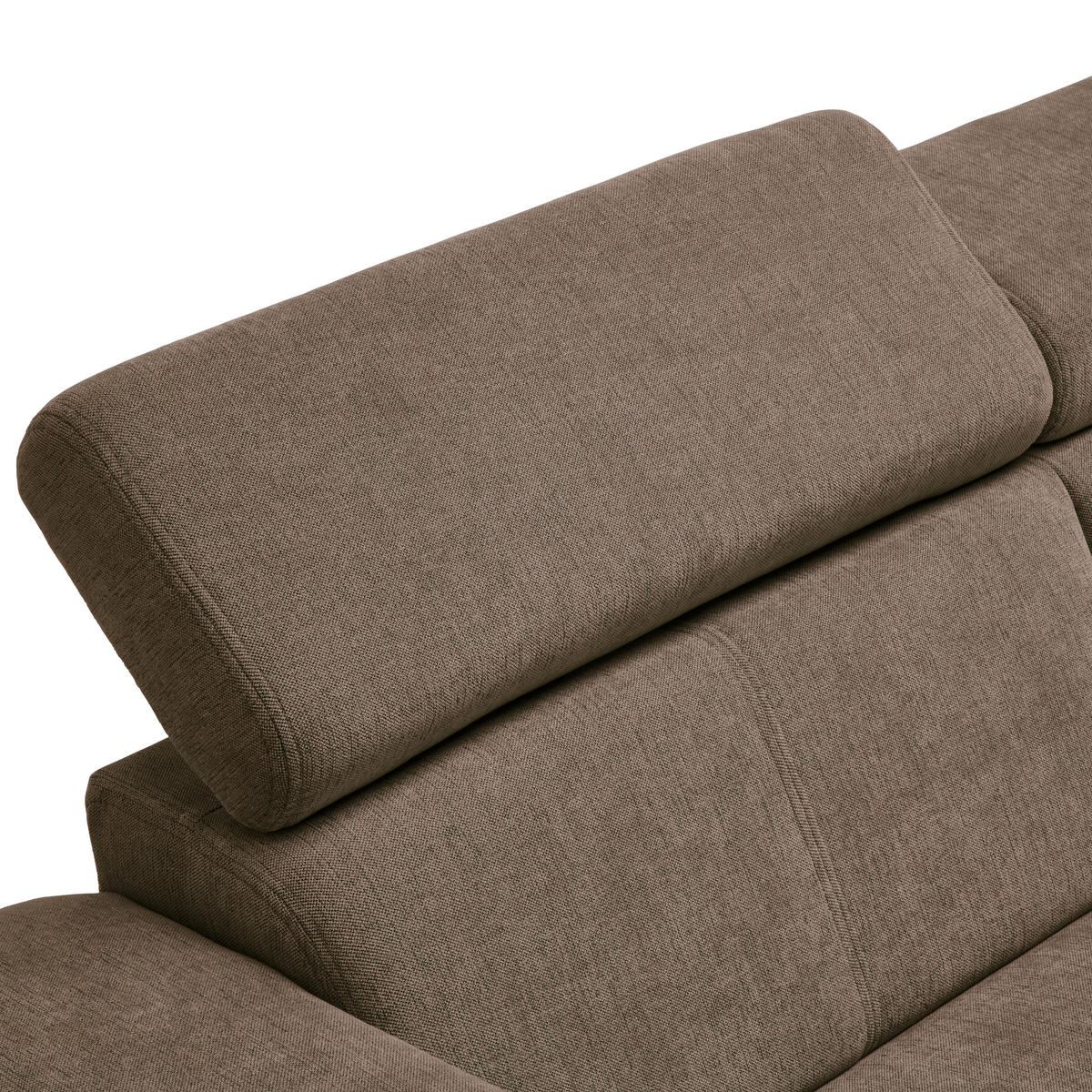 ECKSOFA in Chenille Braun, Schlammfarben  - Schlammfarben/Schwarz, Design, Textil/Metall (260/203cm) - Stylife