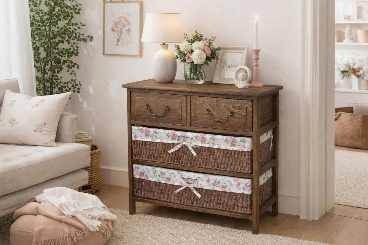 KOMMODE , , 2 Schublade(n)  - Braun, KONVENTIONELL, Holz/Papier (30/60/60cm) - MID.YOU