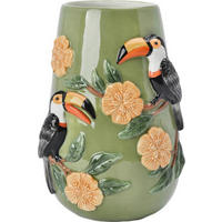 VÁZA, keramika, 22.8 cm - černá/zelená, Lifestyle, keramika (15.7/22.8/15.4cm) - Ambia Home