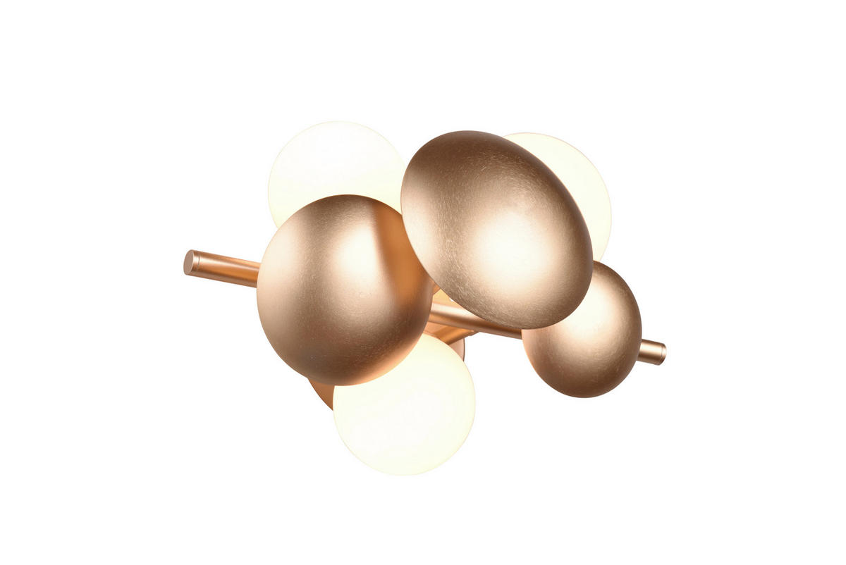 APLICĂ DE PERETE - alb/auriu, Basics, sticlă/metal (30/22/19cm)