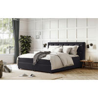BOXSPRINGBETT 160/200 cm  in Schwarz  - Schwarz, Holzwerkstoff/Textil (160/200cm) - MID.YOU