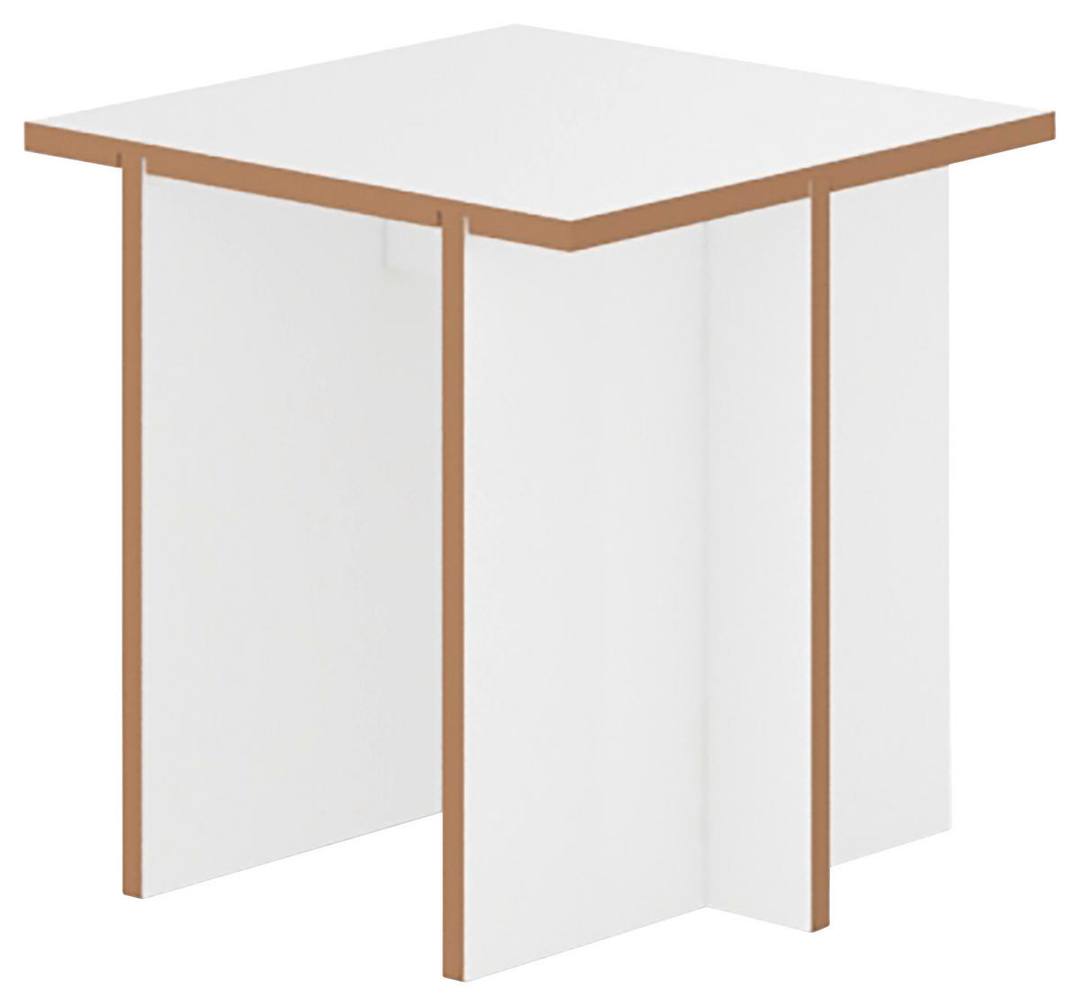 HOCKER Weiß, Buchefarben  - Buchefarben/Weiß, Design (45/45/45cm) - Tojo