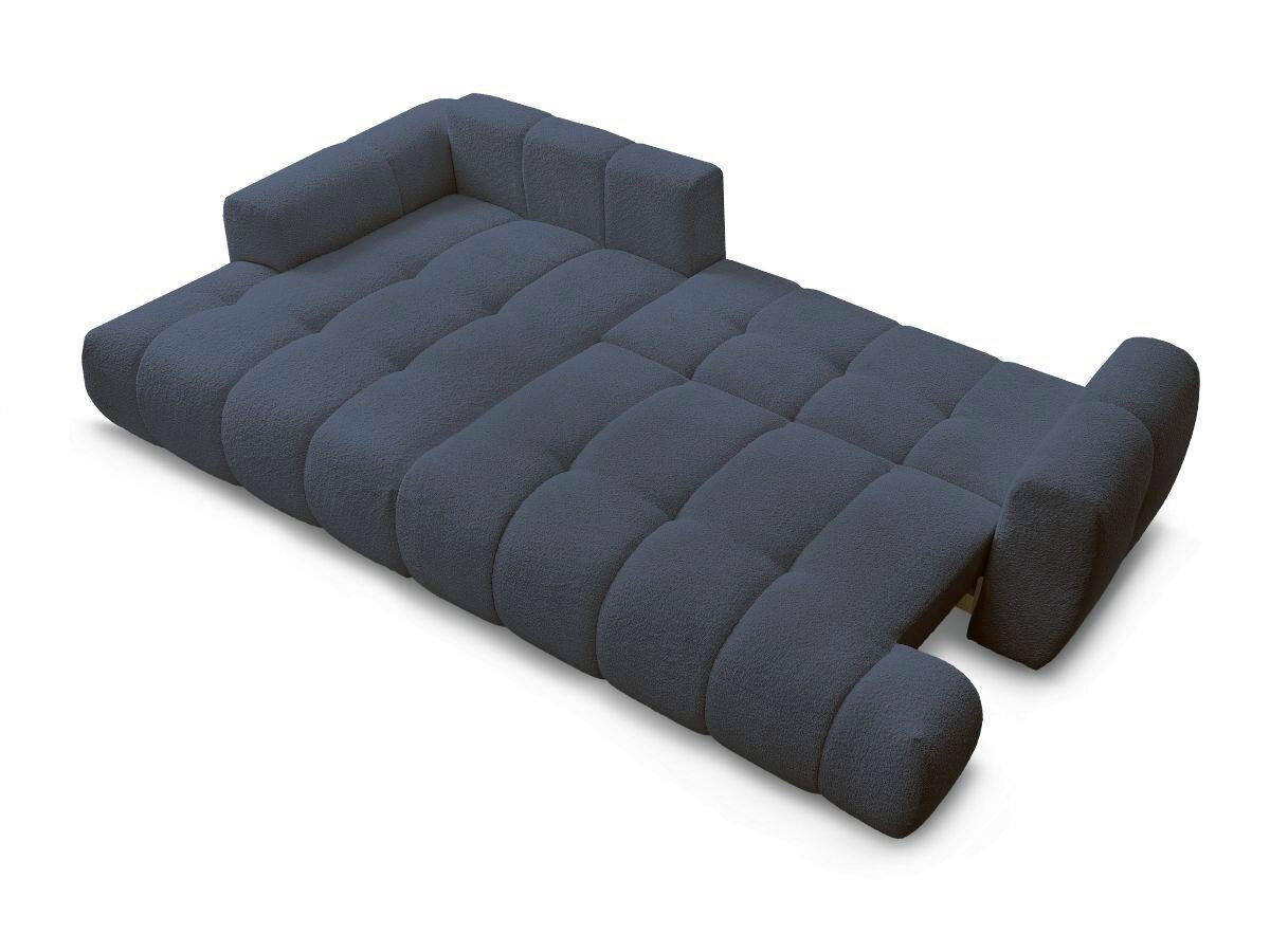 ECKSCHLAFSOFA FUJI Bouclé Dunkelblau  inkl.  - Schwarz/Dunkelblau, MODERN, Kunststoff/Textil (160/292cm)