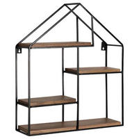 WANDREGAL 50/60/14 cm  - Schwarz, Design, Holz/Metall (50/60/14cm) - MID.YOU