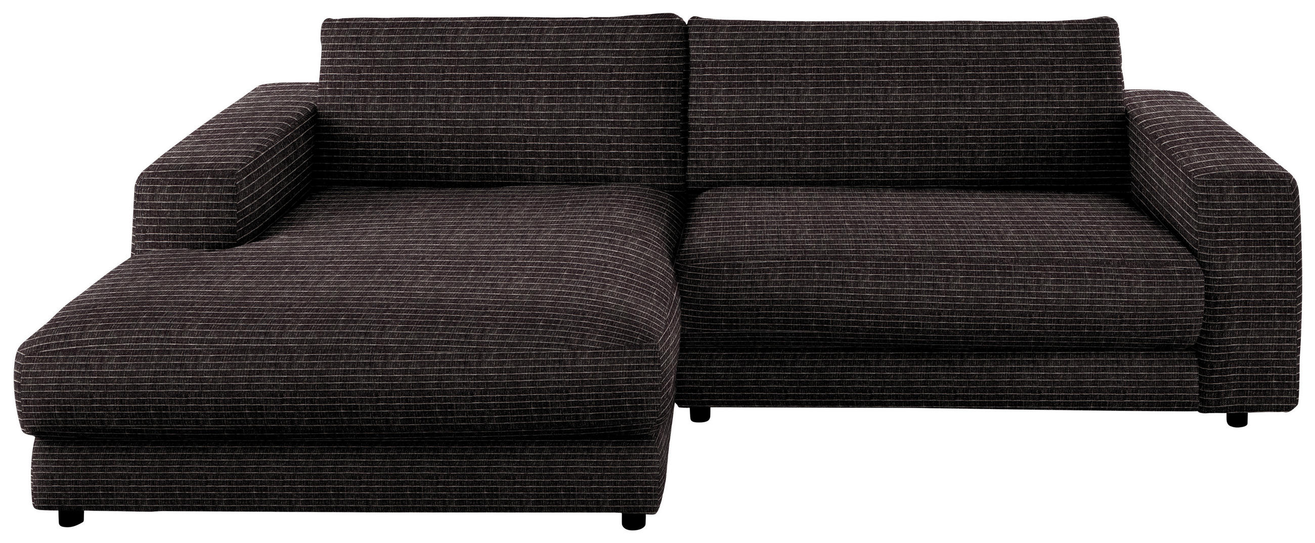 ECKSOFA in Chenille Anthrazit  - Anthrazit/Schwarz, Design, Kunststoff/Textil (190/270cm) - Lomoco