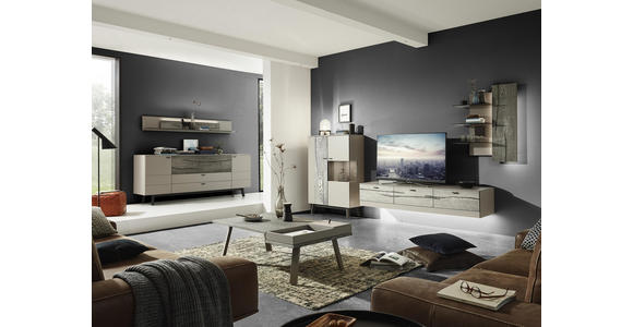 HIGHBOARD 97,5/144/41,2 cm - Anthrazit/Grau, Design, Glas/Holz (97,5/144/41,2cm) - Dieter Knoll