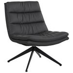 DESIGNSESSEL in Echtleder Dunkelgrau  - Dunkelgrau/Schwarz, Design, Leder/Metall (62.5/82/80cm) - Dieter Knoll