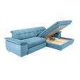 ECKSOFA in Mikrofaser Pastellblau  - Chromfarben/Pastellblau, Design, Textil/Metall (265/180cm) - Carryhome