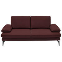 2,5-SITZER Echtleder Beere  - Beere/Schwarz, Design, Leder/Metall (196/86/104cm) - Dieter Knoll