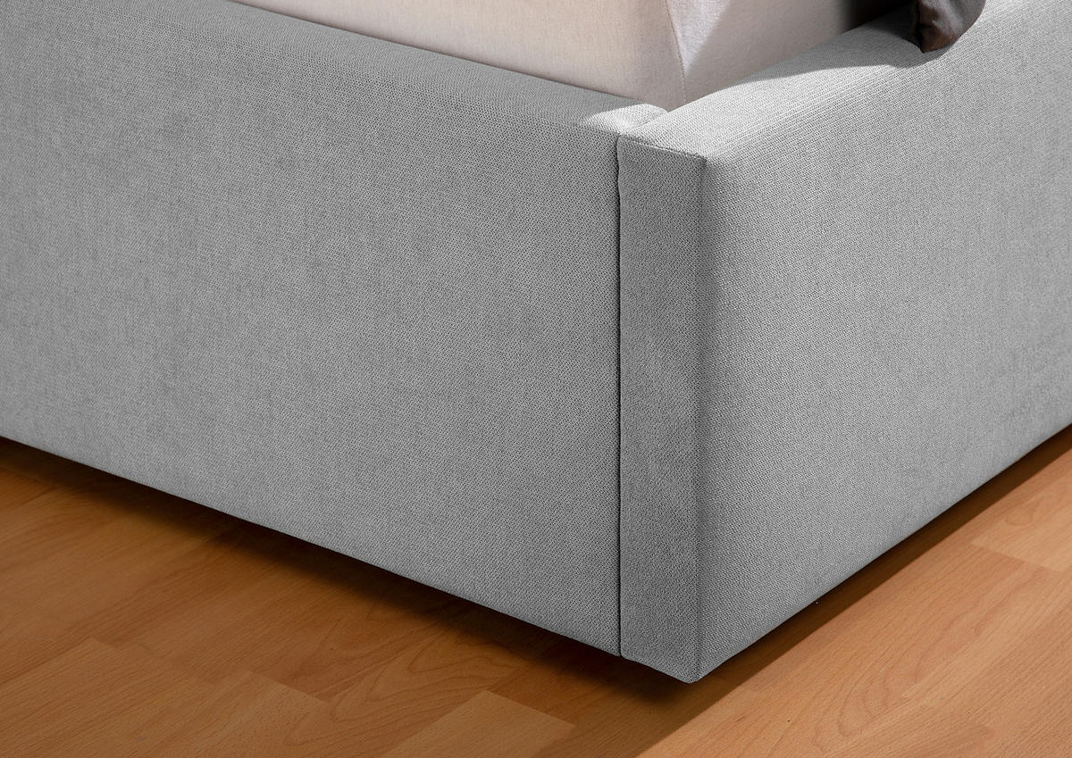 POLSTERBETT 100/200 cm,  in Grau,  - Schwarz/Grau, MODERN, Kunststoff/Textil (100/200cm) - Livetastic