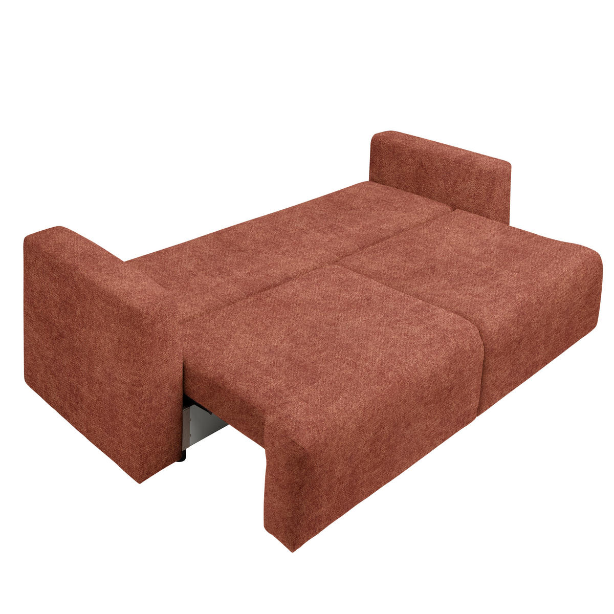 SCHLAFSOFA Velours Rostfarben  - Rostfarben/Schwarz, Design, Kunststoff/Textil (250/92/105cm) - Carryhome