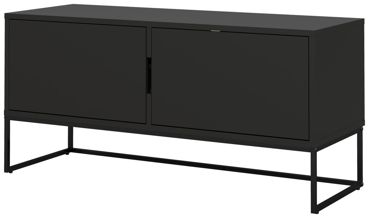 LOWBOARD Lipp  in 118/57/43 cm  - Schwarz, Design, Holzwerkstoff/Metall (118/57/43cm)