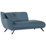 CHAISELONGUE in Feincord Blau  - Blau/Schwarz, Design, Textil/Metall (190/90/95cm) - Carryhome