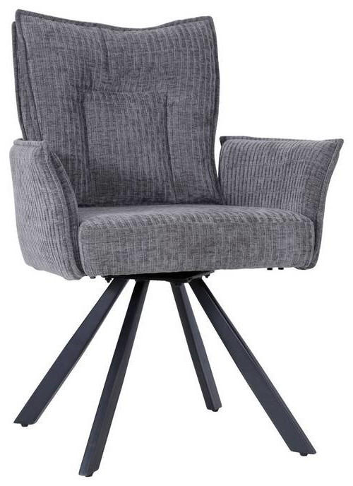 ARMLEHNSTUHL  in Eisen Webstoff  - Schwarz/Grau, MODERN, Holz/Textil (63/91/63cm) - MID.YOU