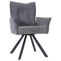 ARMLEHNSTUHL  in Eisen Webstoff  - Schwarz/Grau, MODERN, Holz/Textil (63/91/63cm) - MID.YOU