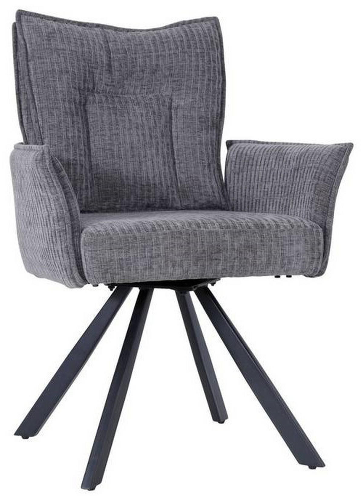 ARMLEHNSTUHL  in Eisen Webstoff  - Schwarz/Grau, MODERN, Holz/Textil (63/91/63cm) - MID.YOU