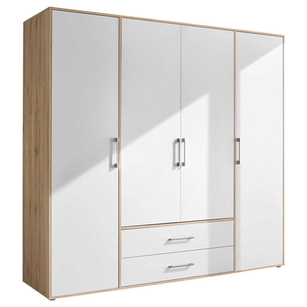 Drehtürenschrank 206cm Lembo Artisan Eiche/Weiß