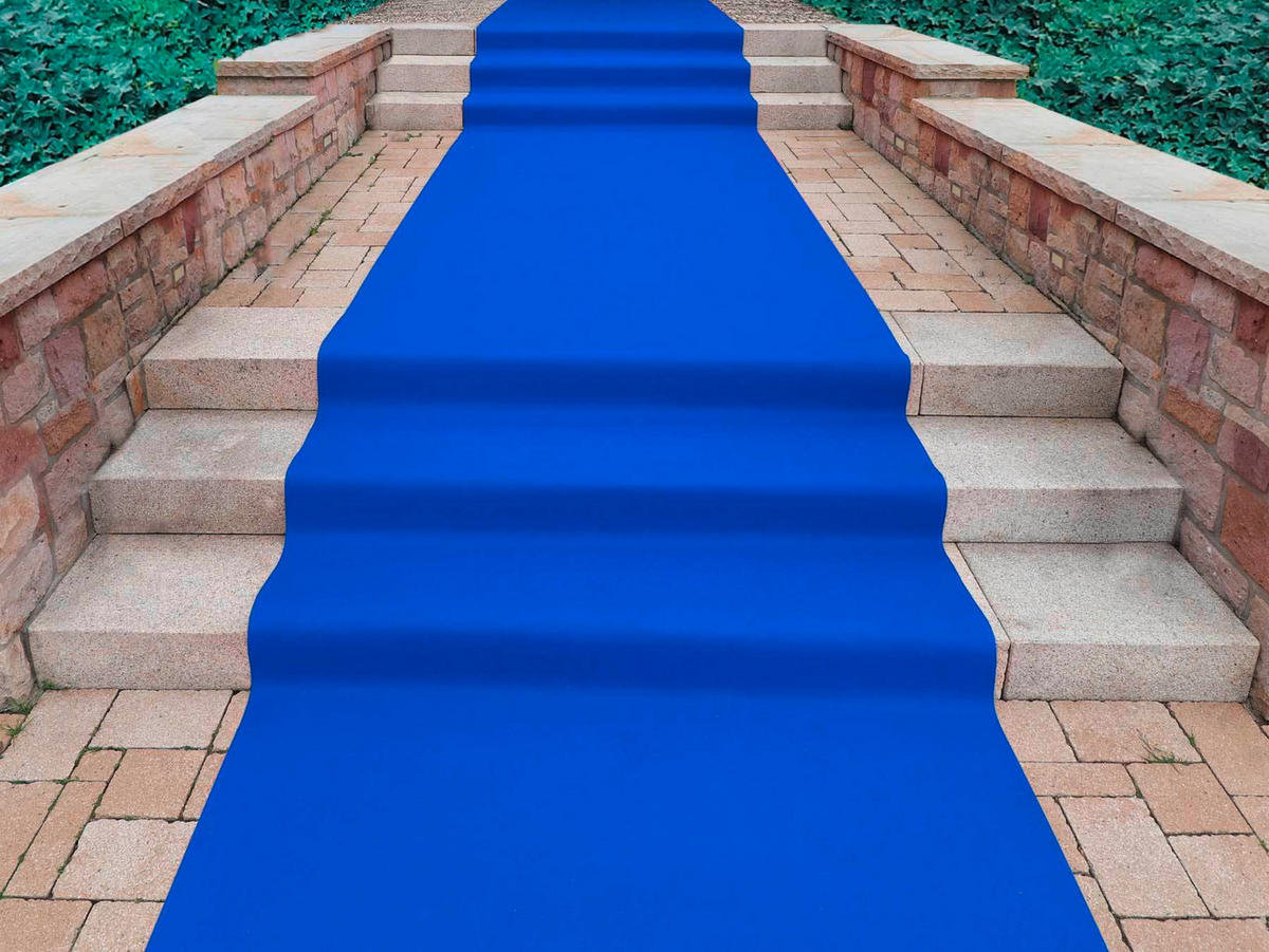 LÄUFER 100/900 cm Platea  - Blau, Basics, Textil (100/900cm)