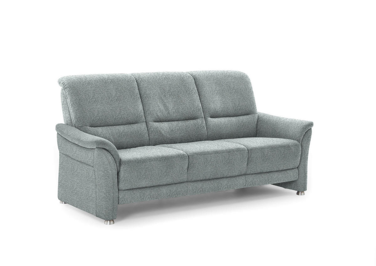 SITZGARNITUR Flachgewebe Hellgrau  - Hellgrau/Alufarben, Konventionell, Textil/Metall (198/172/96/93cm) - Beldomo Premium