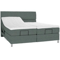 BOXSPRINGBETT 180/200 cm  in Grün  - Chromfarben/Grün, Konventionell, Kunststoff/Textil (180/200cm) - Voleo