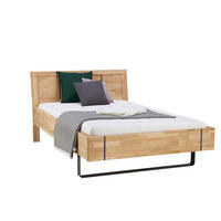 BETT 120/200 cm  in Anthrazit, Buchefarben   - Anthrazit/Buchefarben, Natur, Holz/Metall (120/200cm) - Linea Natura