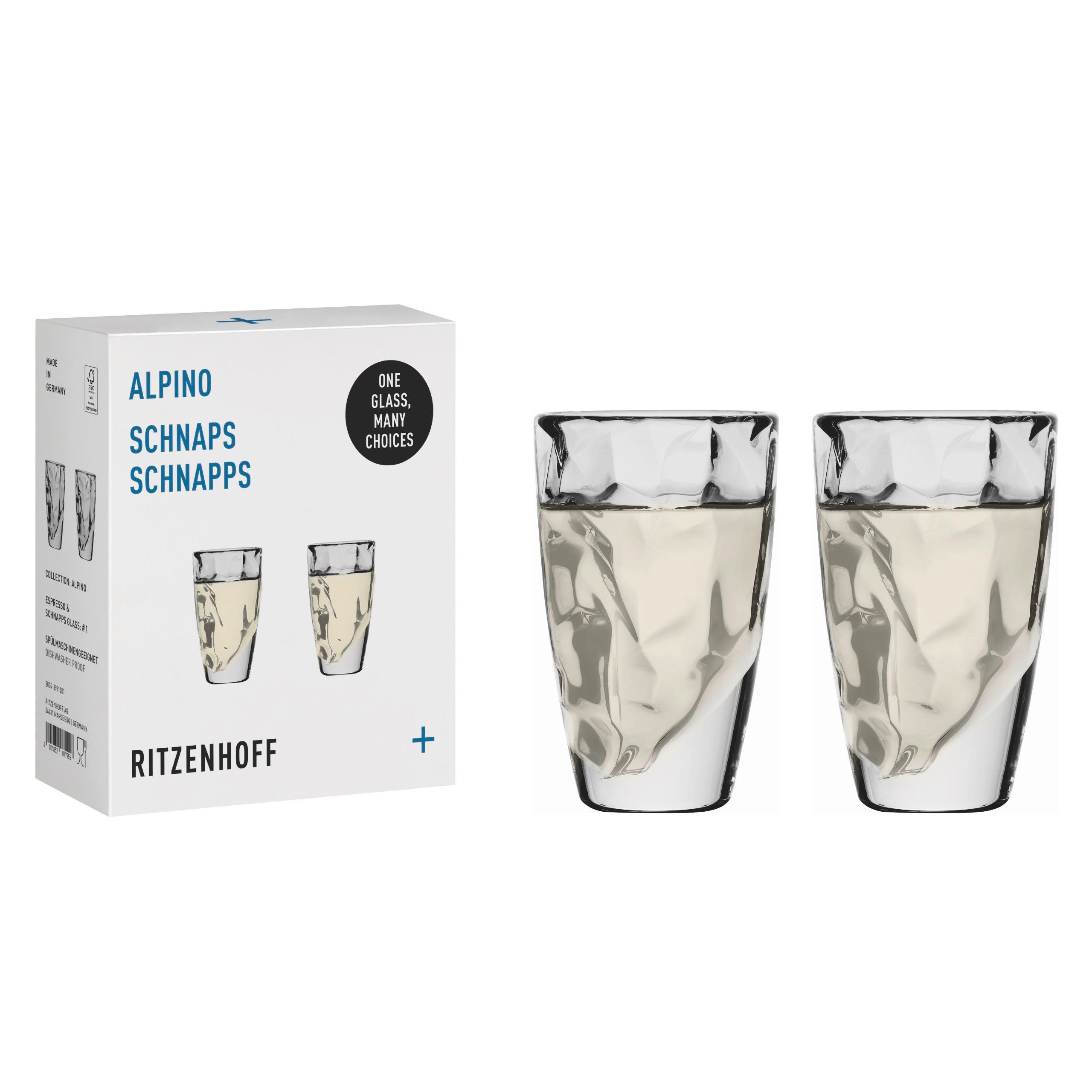 GLÄSERSET Alpino Espresso 2-teilig  - Transparent, Trend, Glas (5,0/8,0cm) - Ritzenhoff