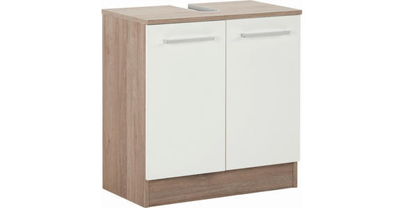 WASCHBECKENUNTERSCHRANK 60/62/33 cm  - Chromfarben/Eiche San Remo, Design, Holzwerkstoff (60/62/33cm) - Xora