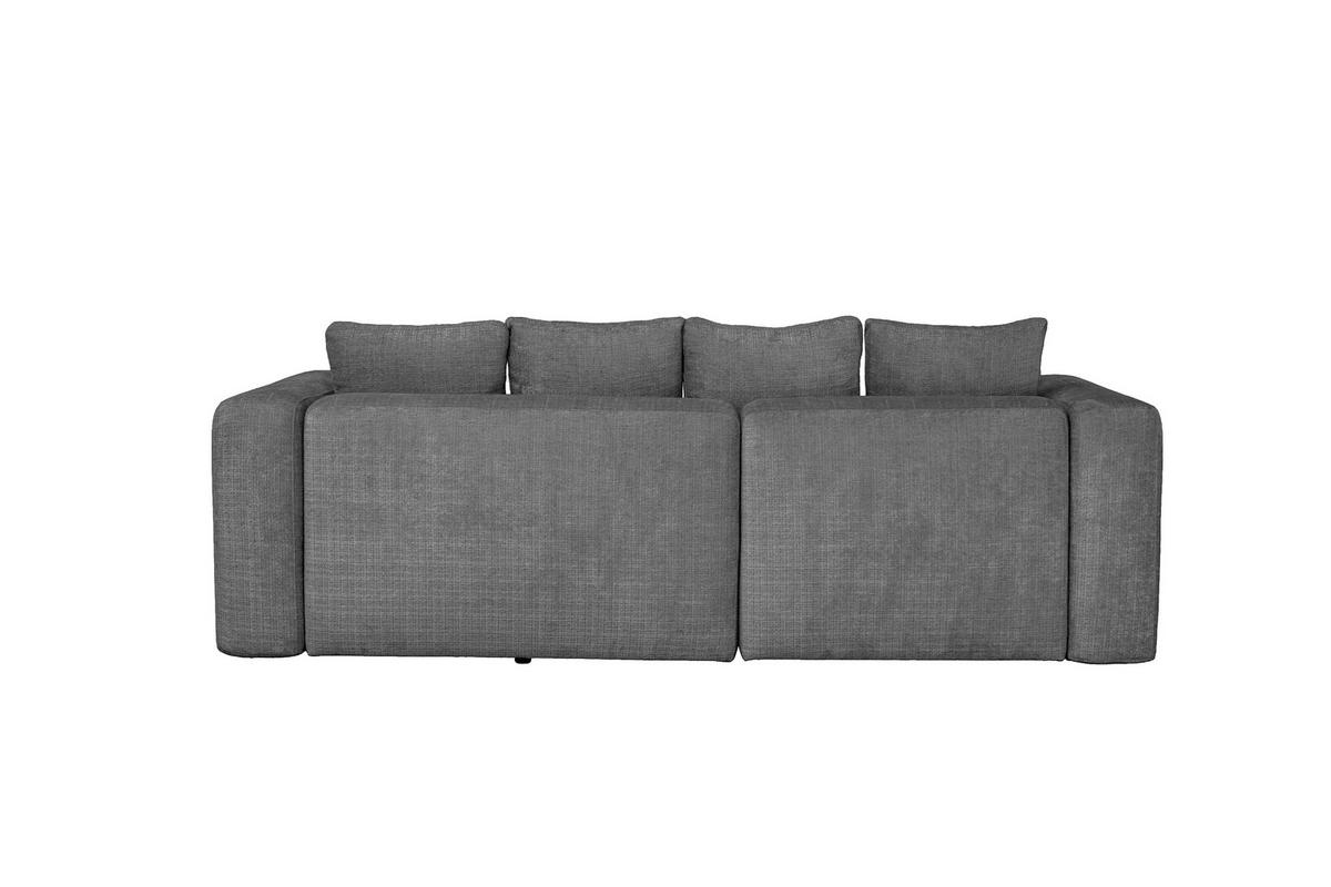 ECKSOFA Dunkelgrau Chenille Zierkissen, Rückenkissen, Rücken echt  - Dunkelgrau/Schwarz, MODERN, Kunststoff/Textil (188/276cm) - Milino