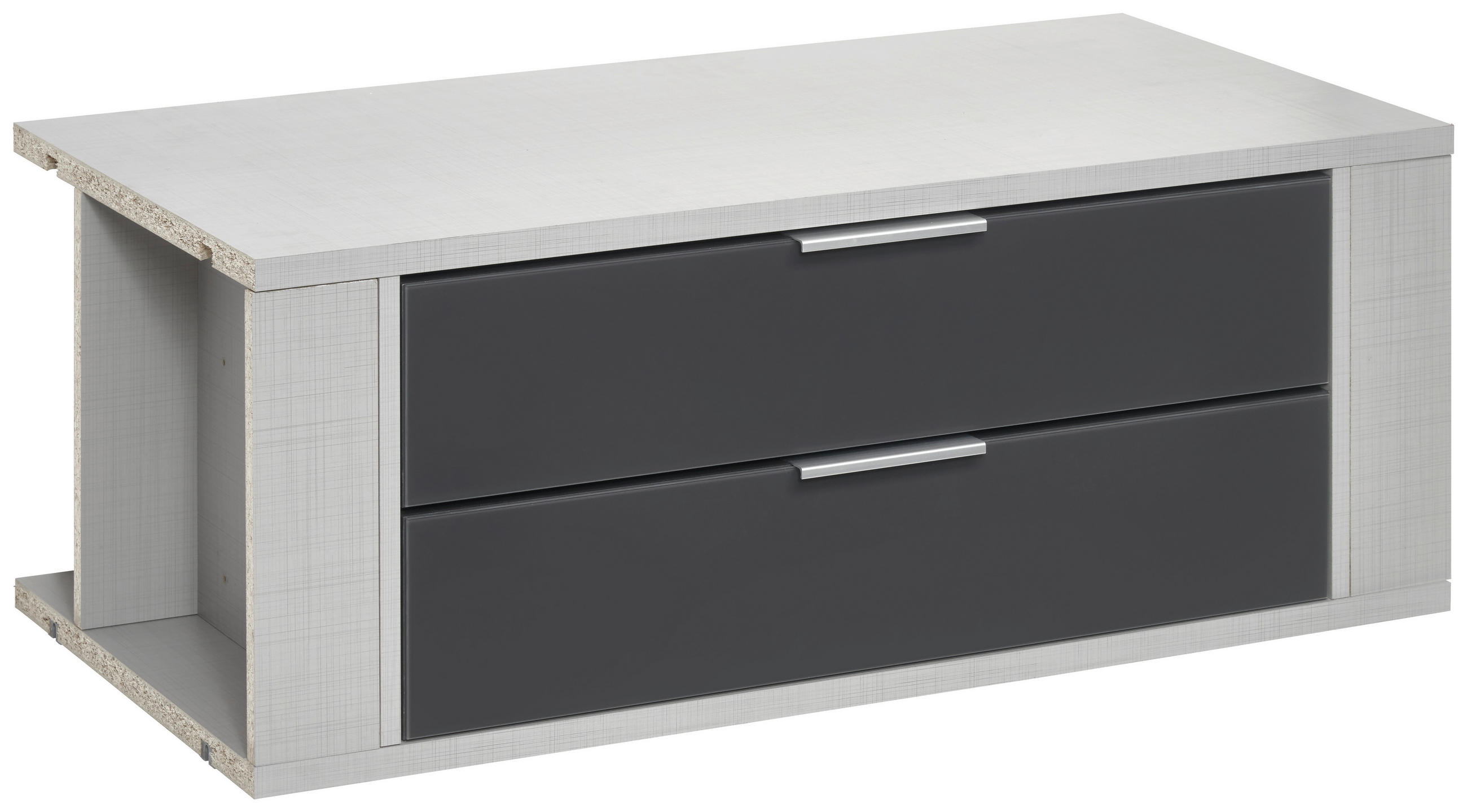 SCHUBKASTENEINSATZ  - Grau, MODERN, Glas/Holzwerkstoff (96/35/50cm) - MID.YOU