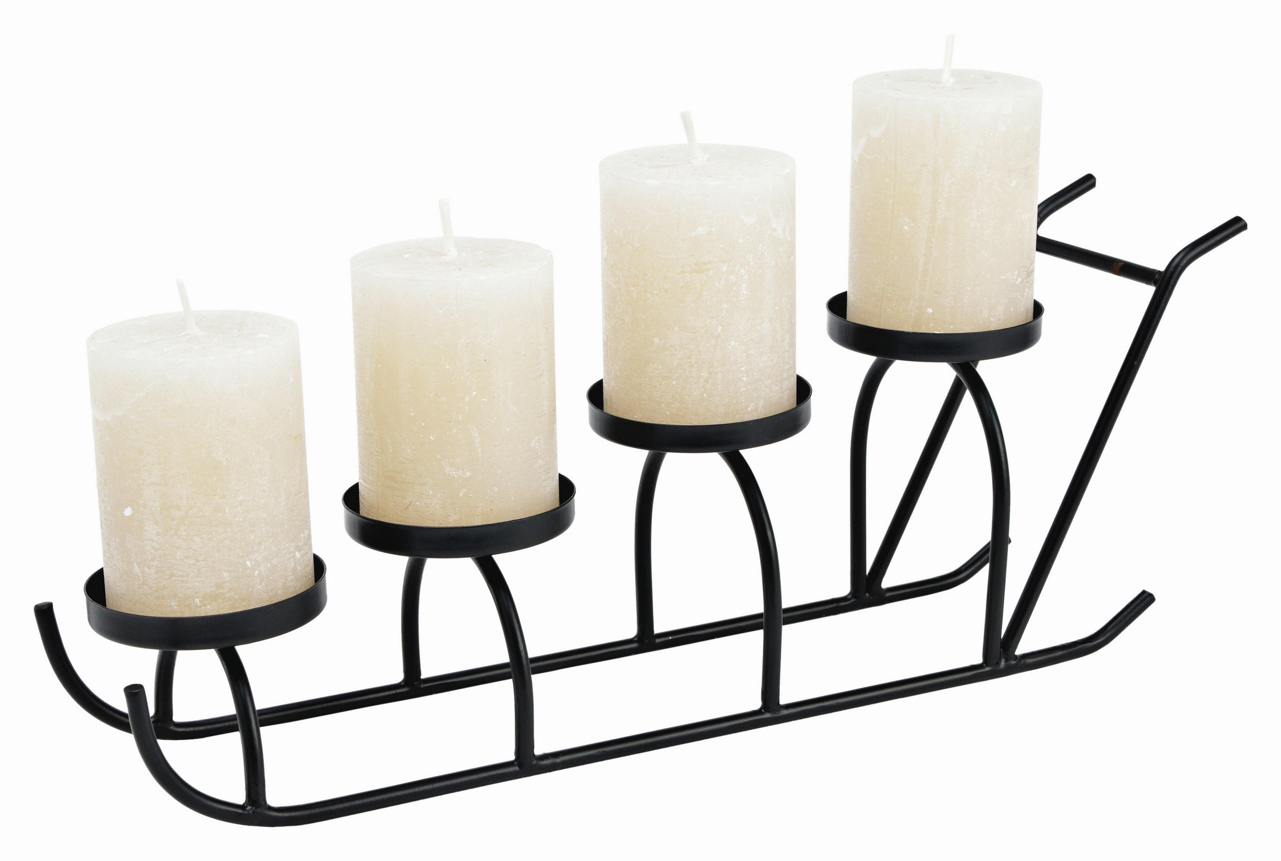 ADVENTSKRANZ  - Schwarz, Basics, Metall (44,0/19,0/9,0cm) - X-Mas