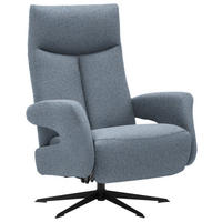RELAXSESSEL in Textil Hellblau  - Schwarz/Hellblau, Design, Textil/Metall (74/105/82cm) - Welnova