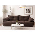 BIGSOFA Webstoff Dunkelbraun  - Dunkelbraun/Schwarz, KONVENTIONELL, Kunststoff/Textil (243/90,5/130cm) - Ambia Home