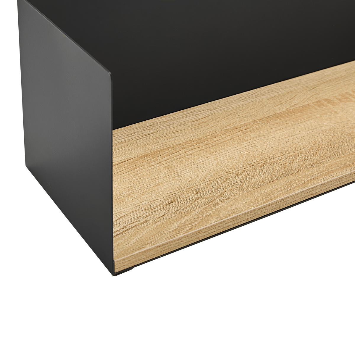 WANDREGAL Tanne furniert Naturfarben, Schwarz  - Schwarz/Naturfarben, Design, Holz/Holzwerkstoff (100/18/18cm) - MID.YOU