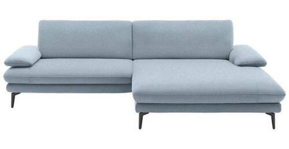 ECKSOFA Hellblau Webstoff  - Schwarz/Hellblau, Design, Textil/Metall (284/184cm) - Dieter Knoll