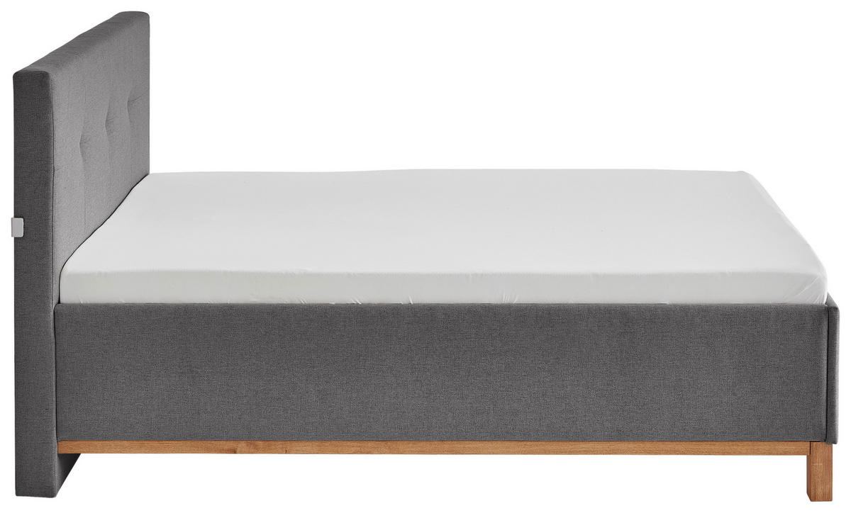 POLSTERBETT 140/200 cm  in Anthrazit  - Eichefarben/Anthrazit, MODERN, Holz/Textil (140/200cm) - Livetastic