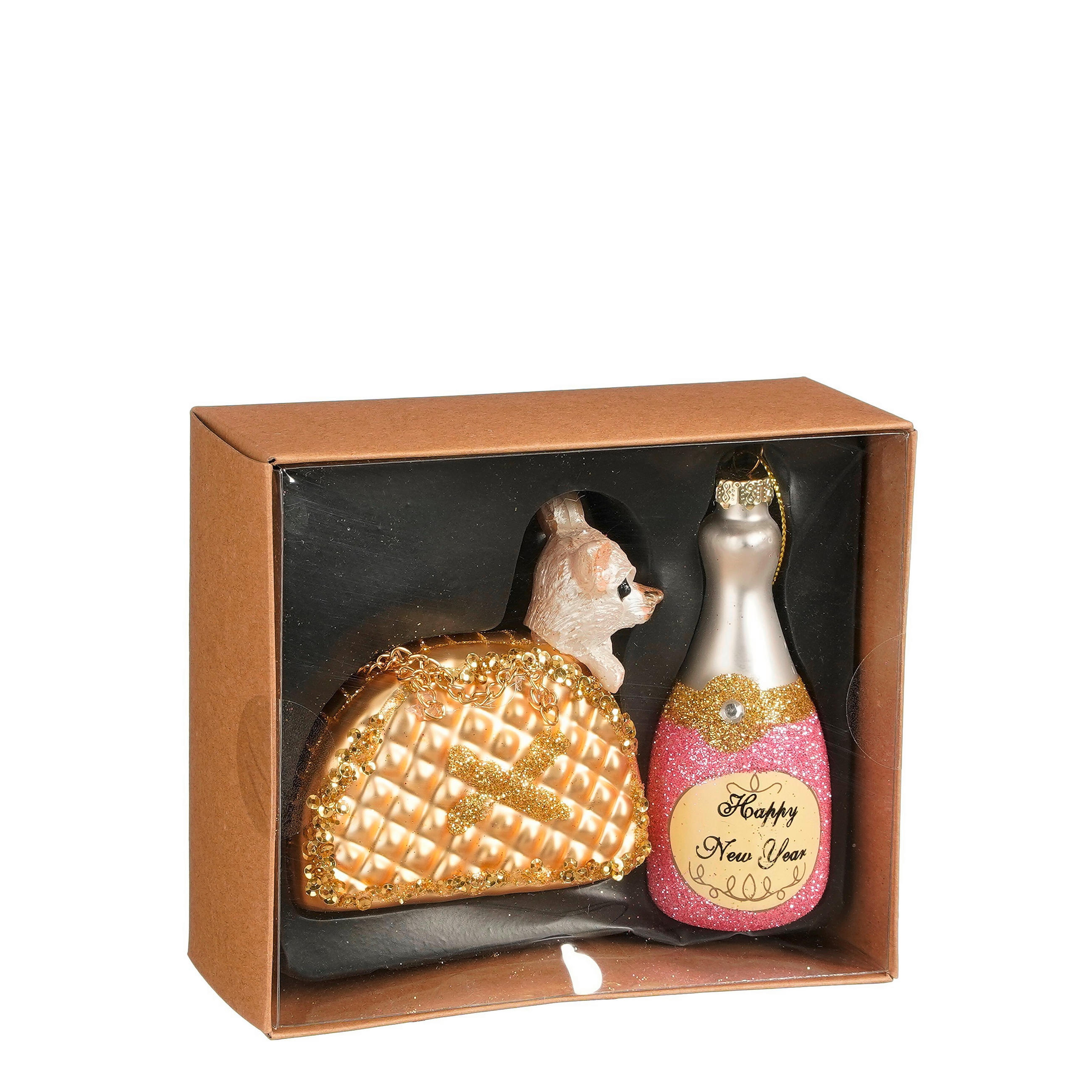 SET KROGLIC ZA BOŽIČNO JELKO - zlate barve, Basics, steklo (14/12/5.5cm) - X-Mas